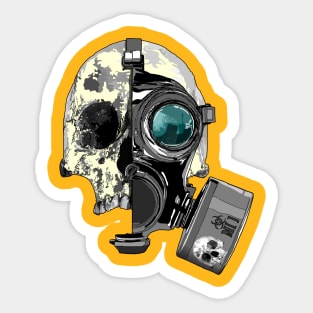 Skull with gas mask Sticker
